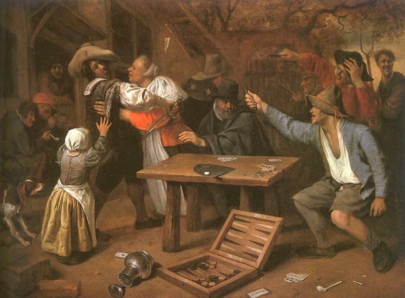 Картина Яна Стена: Ссора игроков в карты