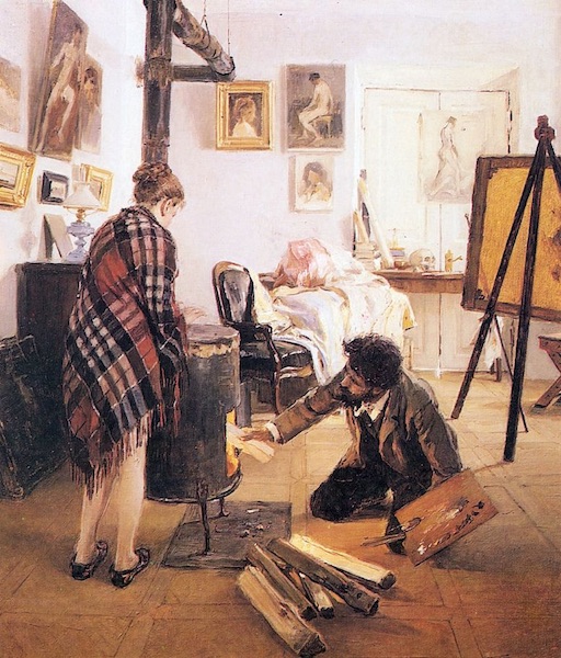 Картина И.М. Прянишникова: В мастерской художника