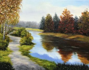 Миниатюра изображения: Ранняя осень у реки №1